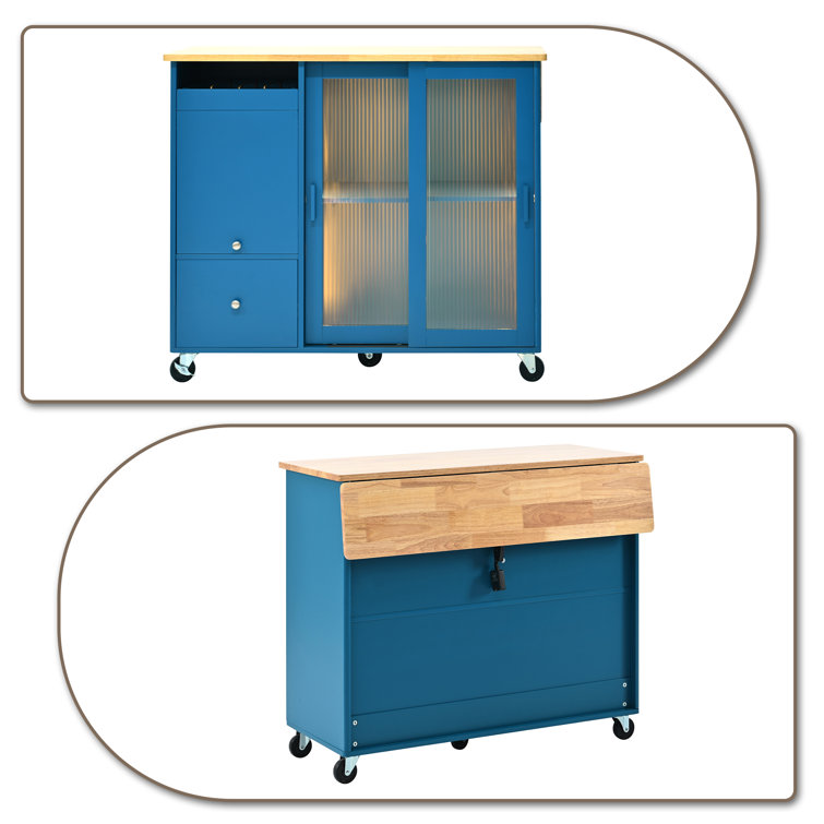 Red Barrel Studio® Klayre Solid Wood Kitchen Cart Wayfair Canada